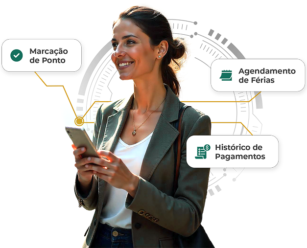 Marcação de Ponto, Agendamento de Férias, Histórico de Pagamentos